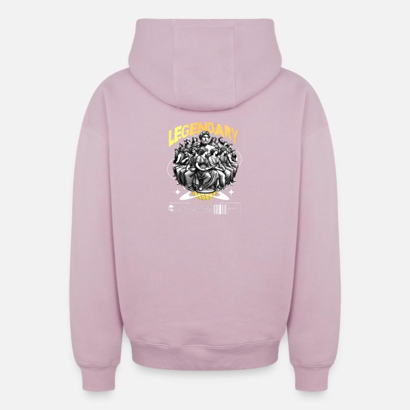 Assemblée légendaire du Penseur - Sweat à capuche unisexe zippé oversize épais SPREAD - rose poudré