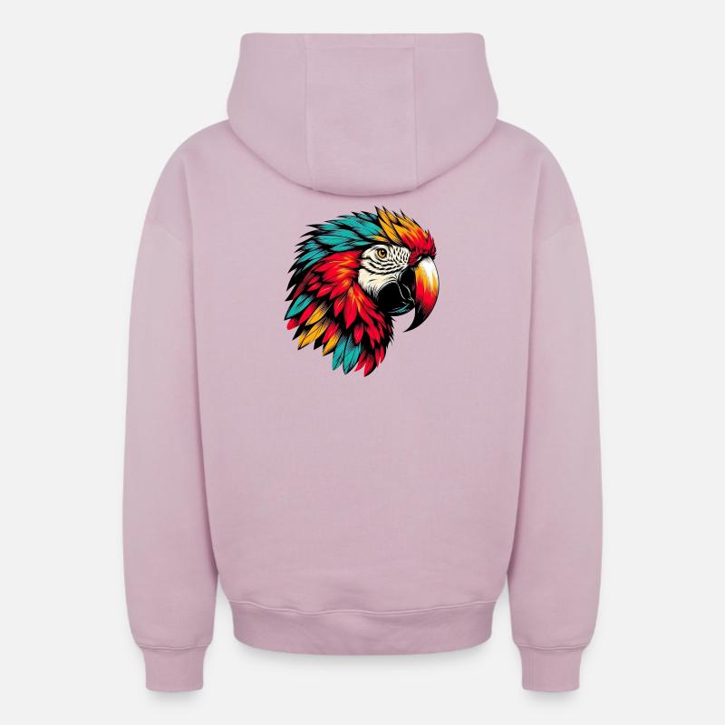 Perroquet - Sweat à capuche unisexe zippé oversize épais SPREAD - rose poudré