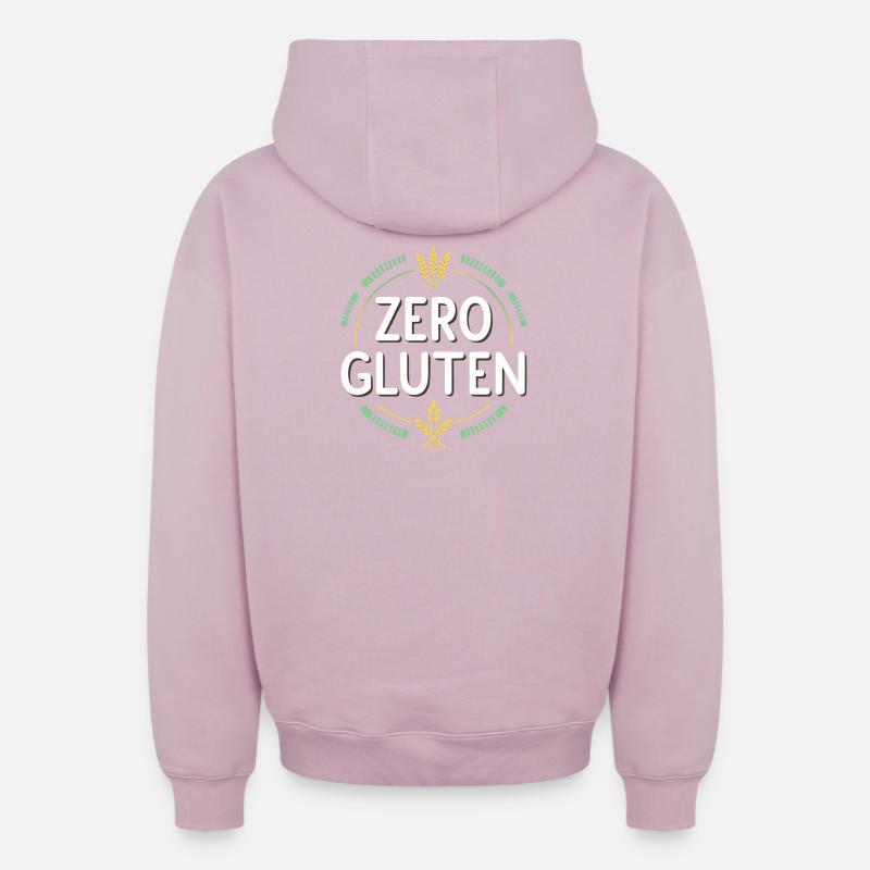 Zéro gluten - Sweat à capuche unisexe zippé oversize épais SPREAD - rose poudré