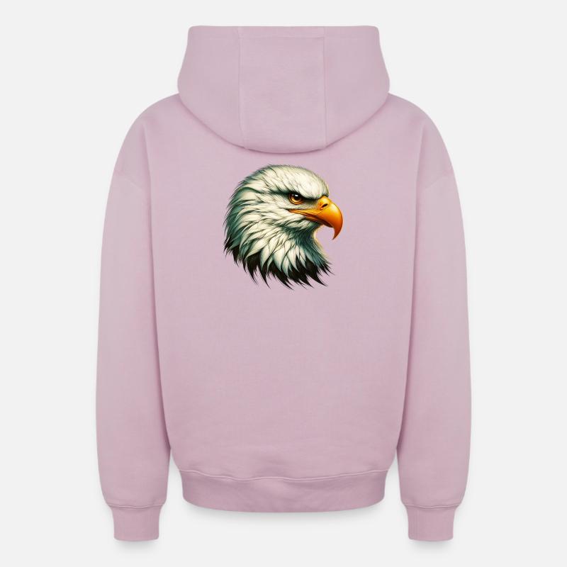 Aigle - Sweat à capuche unisexe zippé oversize épais SPREAD - rose poudré