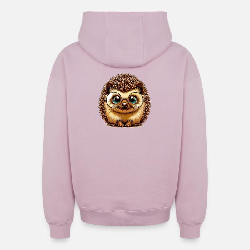 Hérisson - Sweat à capuche unisexe zippé oversize épais SPREAD - rose poudré