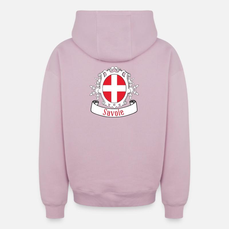 Savoie - Sweat à capuche unisexe zippé oversize épais SPREAD - rose poudré