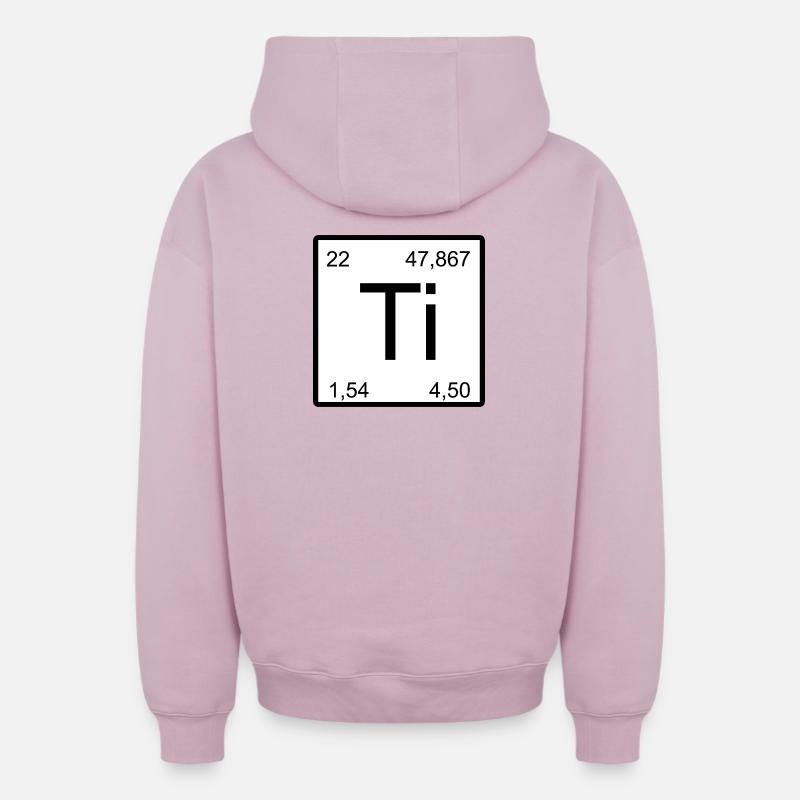 Titanium Elementsymbol Minimal Tile - Oversized Heavyweight Unisex Zip Hoodie - Altrosa