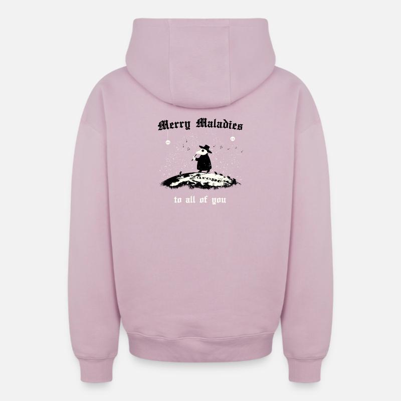 Joyeuses Maladies - Sweat à capuche unisexe zippé oversize épais SPREAD - rose poudré