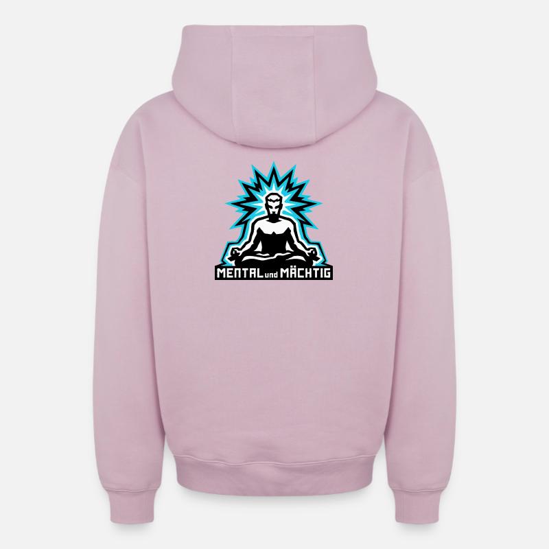 Mental und Mächtig man - Sweat à capuche unisexe zippé oversize épais SPREAD - rose poudré