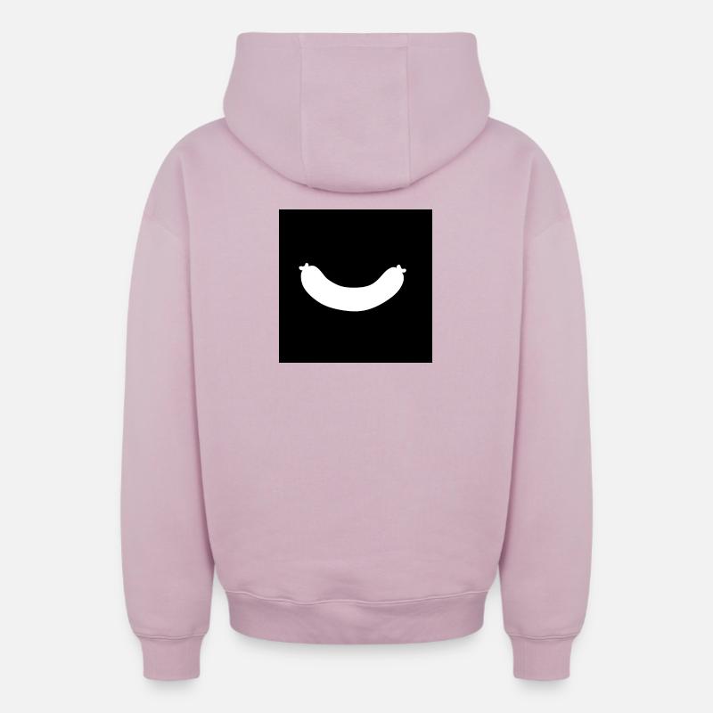 Saucisse - Sweat à capuche unisexe zippé oversize épais SPREAD - rose poudré