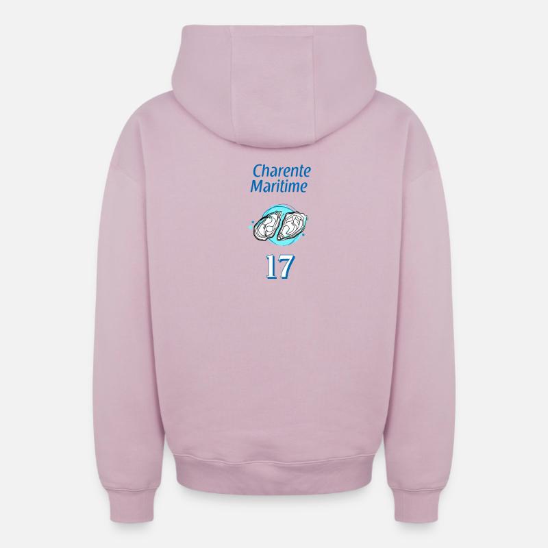 Charente-Maritime - Sweat à capuche unisexe zippé oversize épais SPREAD - rose poudré