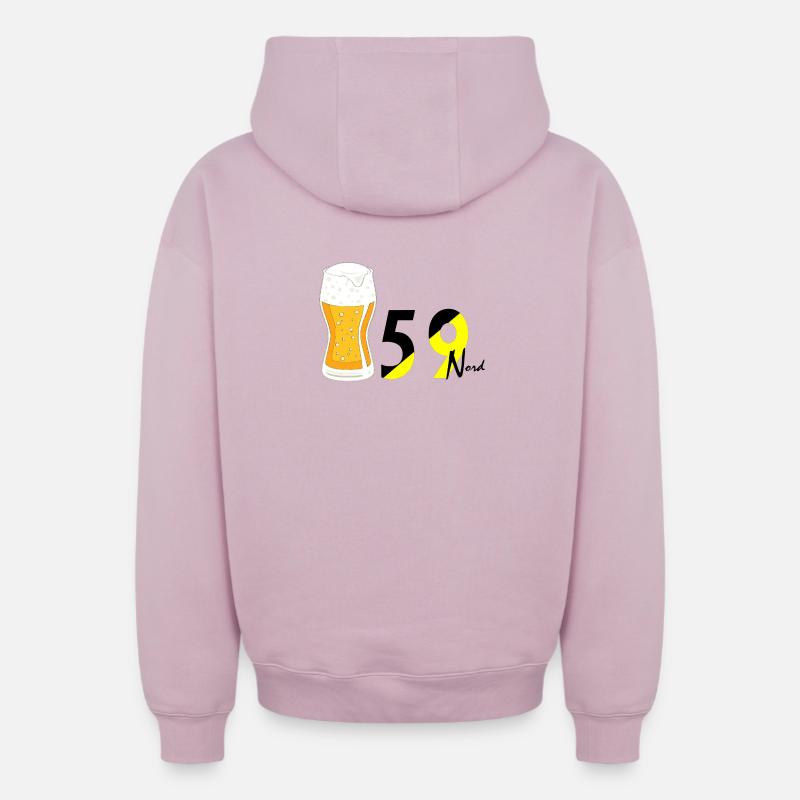 Nord - Sweat à capuche unisexe zippé oversize épais SPREAD - rose poudré