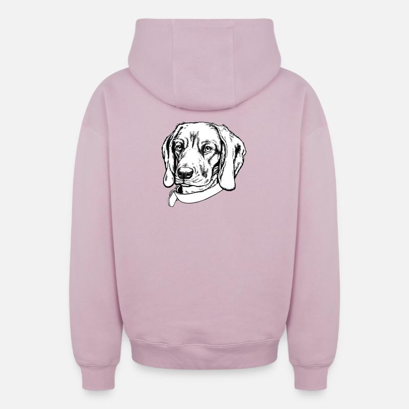 BGS Portrait sw - Sweat à capuche unisexe zippé oversize épais SPREAD - rose poudré