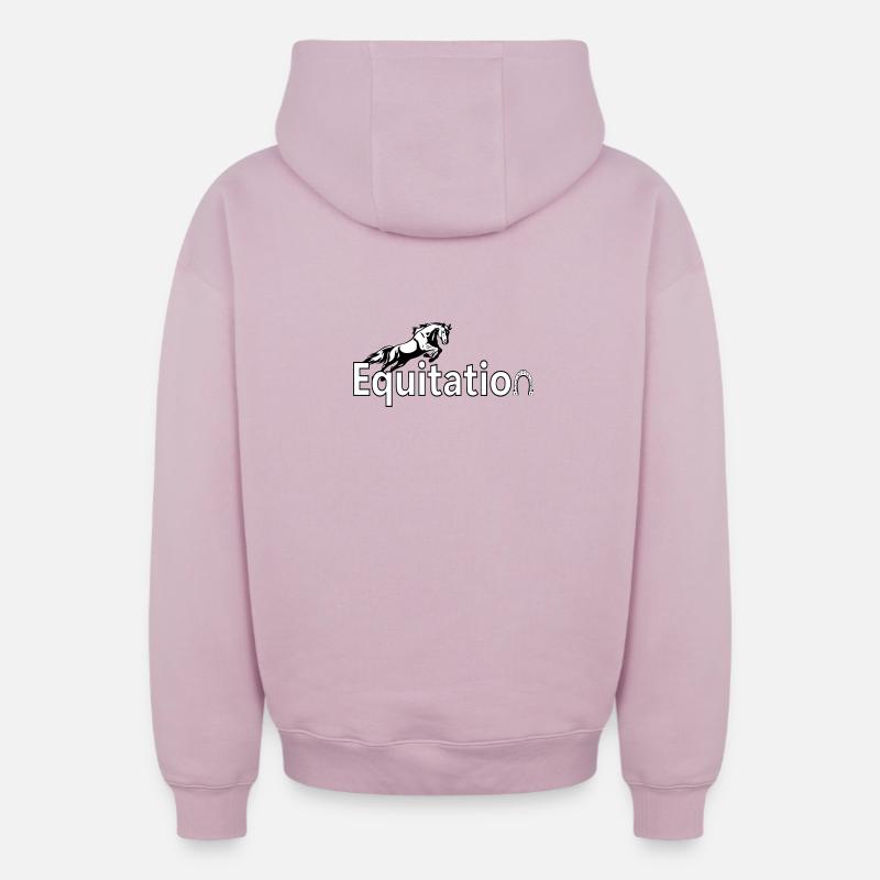 Equitation - Sweat à capuche unisexe zippé oversize épais SPREAD - rose poudré