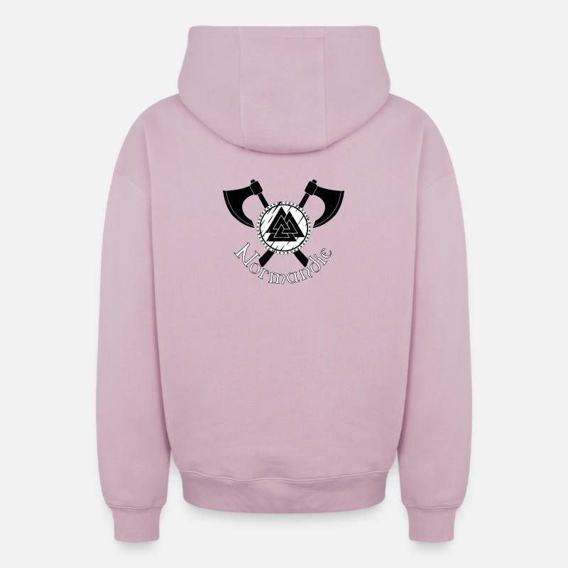 Normandie - Sweat à capuche unisexe zippé oversize épais SPREAD - rose poudré