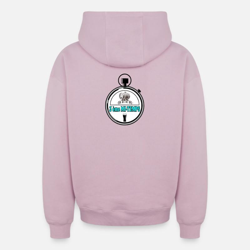 3ème Mi-Temps - Sweat à capuche unisexe zippé oversize épais SPREAD - rose poudré