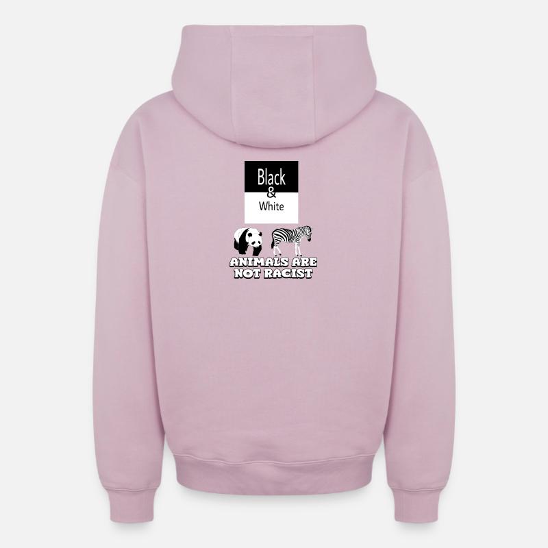 Black & White - Sweat à capuche unisexe zippé oversize épais SPREAD - rose poudré