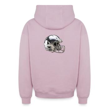 Chrom American Football Helm - Oversized Heavyweight Unisex Zip Hoodie - Altrosa - Hinten - AI Model Male 178 light (178cm)