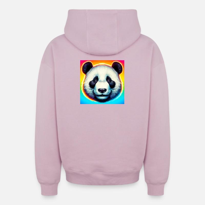panda - Sweat à capuche unisexe zippé oversize épais SPREAD - rose poudré
