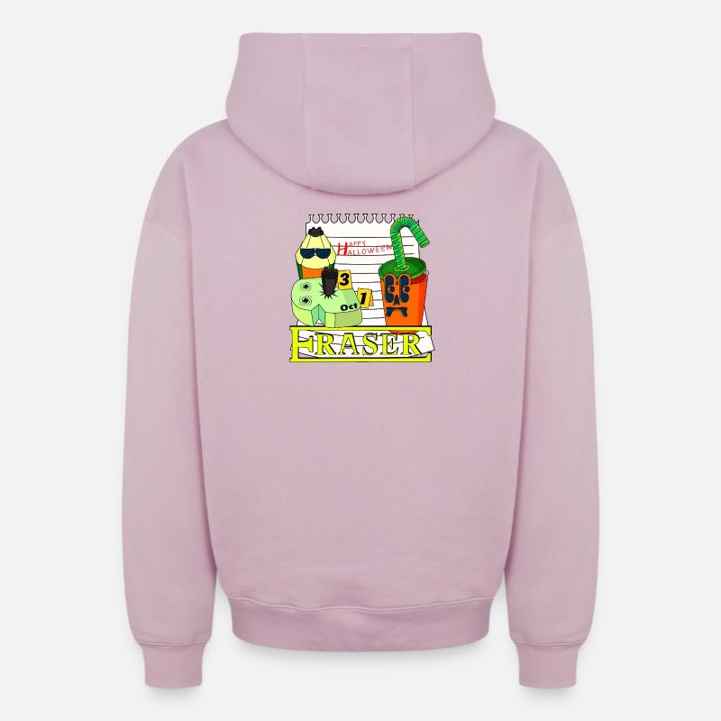 GOMME - Sweat à capuche unisexe zippé oversize épais SPREAD - rose poudré