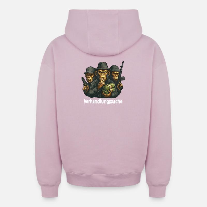 Objet de la négociation - Sweat à capuche unisexe zippé oversize épais SPREAD - rose poudré