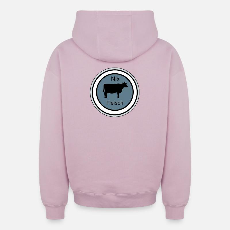 Silhouette de viande Nix - Sweat à capuche unisexe zippé oversize épais SPREAD - rose poudré
