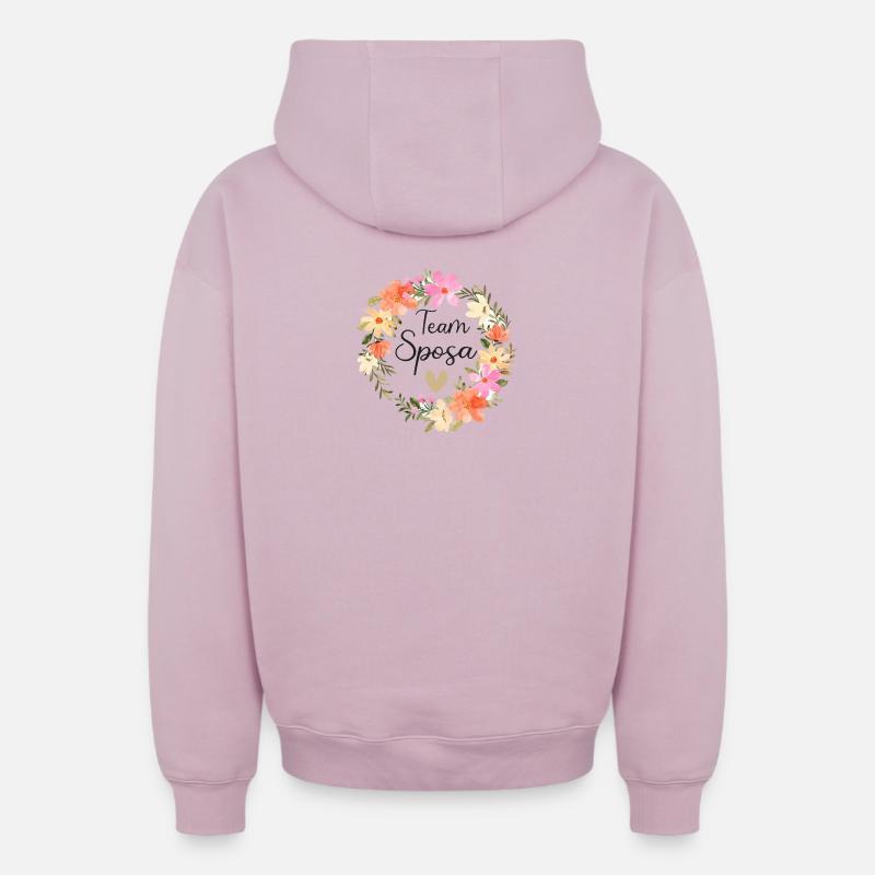 Team_Sposa - Sweat à capuche unisexe zippé oversize épais SPREAD - rose poudré