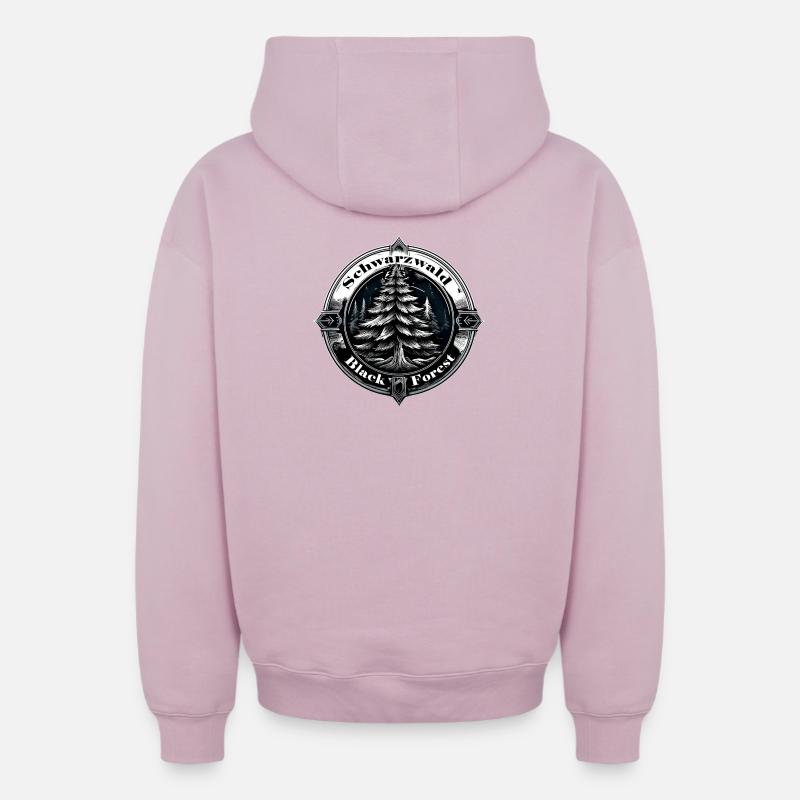 Logo de la Forêt-Noire - Sweat à capuche unisexe zippé oversize épais SPREAD - rose poudré
