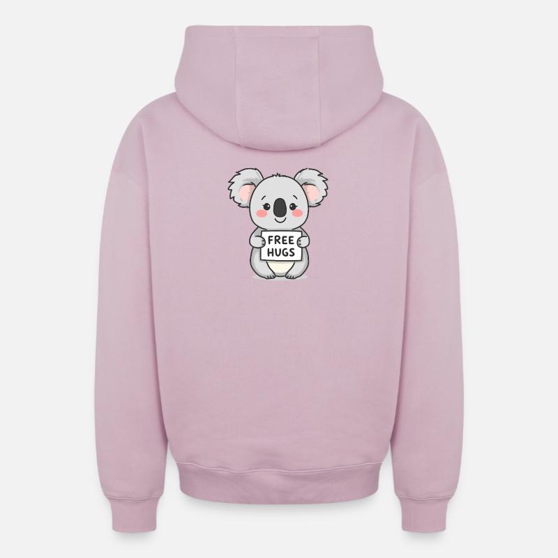 Câlins gratuits mignons Koala - Sweat à capuche unisexe zippé oversize épais SPREAD - rose poudré