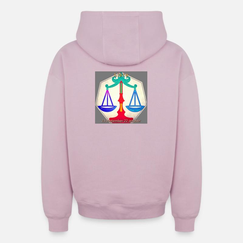 Poids - Sweat à capuche unisexe zippé oversize épais SPREAD - rose poudré