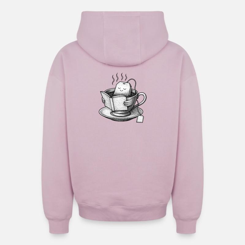 Cozy Tea Cup Reader - Oversized Heavyweight Unisex Zip Hoodie - Altrosa