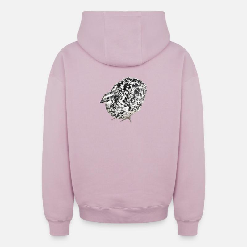 Étincelle Caille - Fée - Sweat à capuche unisexe zippé oversize épais SPREAD - rose poudré