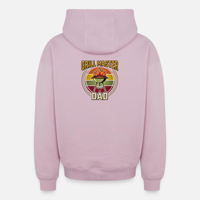 Papa Maître Grill - Sweat à capuche unisexe zippé oversize épais SPREAD - rose poudré