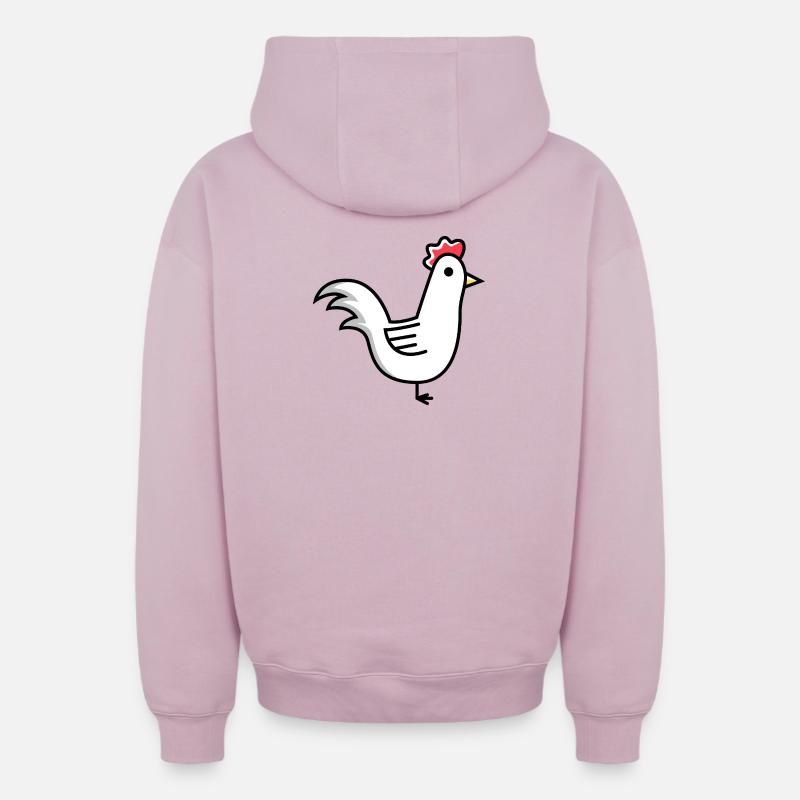 Animal Coq - Sweat à capuche unisexe zippé oversize épais SPREAD - rose poudré