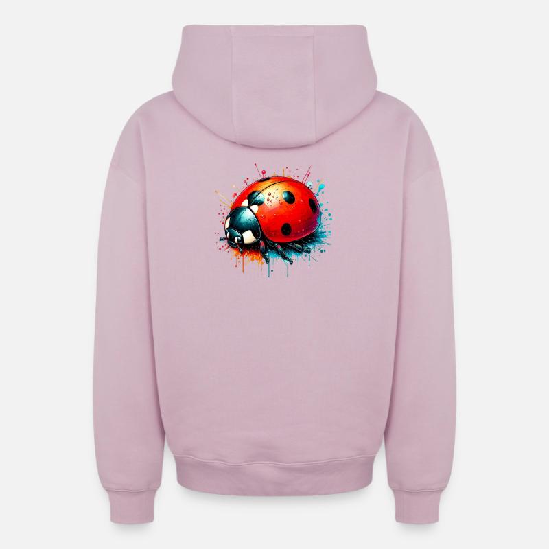 Coccinelle - Sweat à capuche unisexe zippé oversize épais SPREAD - rose poudré