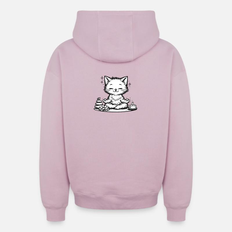 Zen Kitten - Sweat à capuche unisexe zippé oversize épais SPREAD - rose poudré