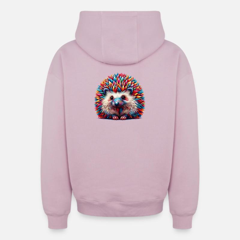 Hérisson - Sweat à capuche unisexe zippé oversize épais SPREAD - rose poudré