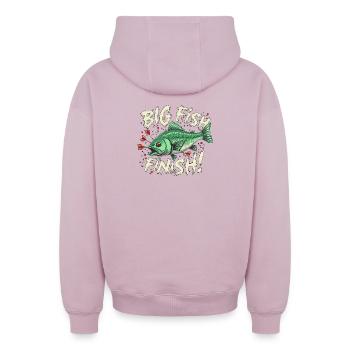 Darts big fFish finish Dart High Finish 170 - Oversized Heavyweight Unisex Zip Hoodie - dusky pink - Back - AI Model Male 178 light (178cm)