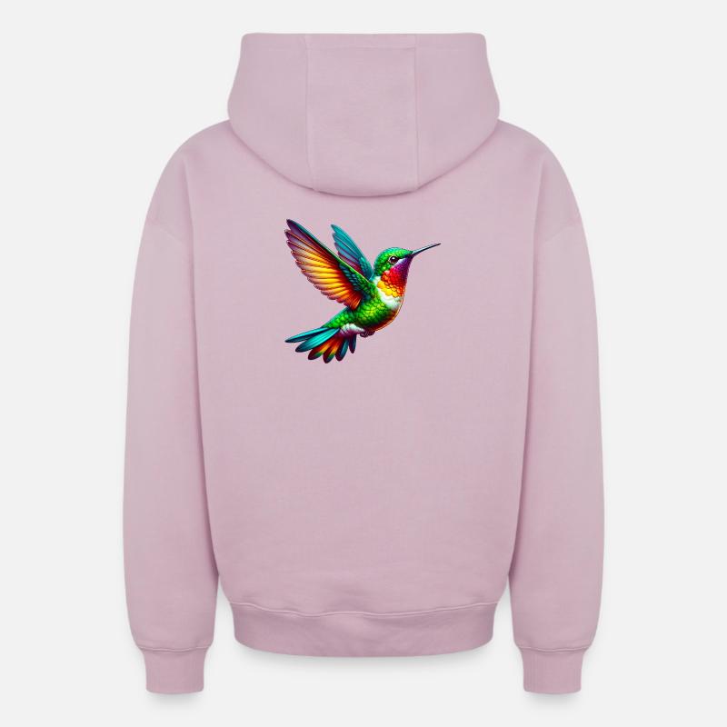 Colibri - Sweat à capuche unisexe zippé oversize épais SPREAD - rose poudré