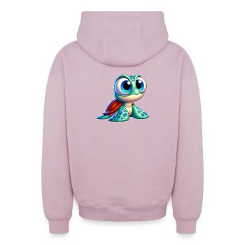 Turtle - Oversized Heavyweight Unisex Zip Hoodie - dusky pink - Back - AI Model Male 178 light (178cm)