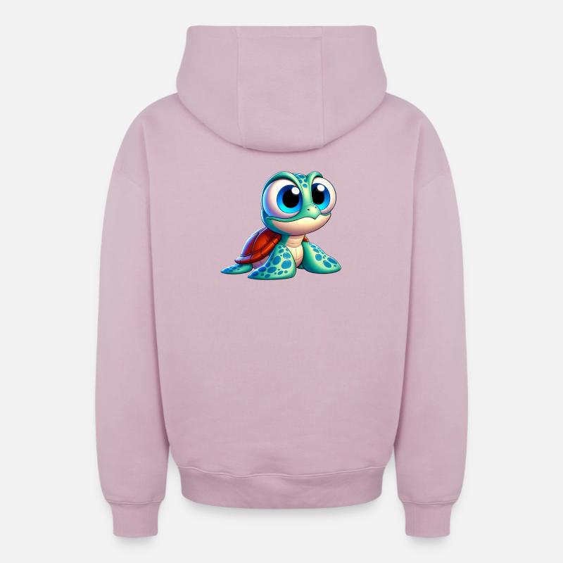 Tortue - Sweat à capuche unisexe zippé oversize épais SPREAD - rose poudré