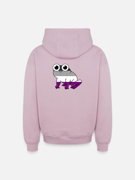 Frog Ace Pride - Oversized Heavyweight Unisex Zip Hoodie - dusky pink