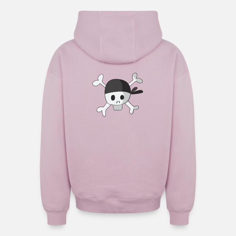 pirate - Sweat à capuche unisexe zippé oversize épais SPREAD - rose poudré