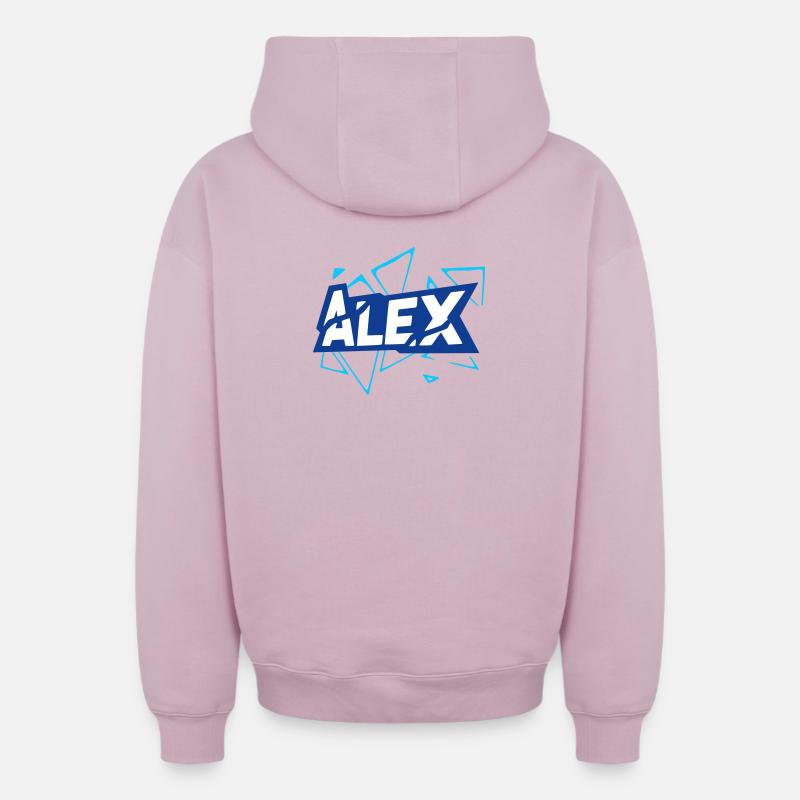 Alex - Sweat à capuche unisexe zippé oversize épais SPREAD - rose poudré