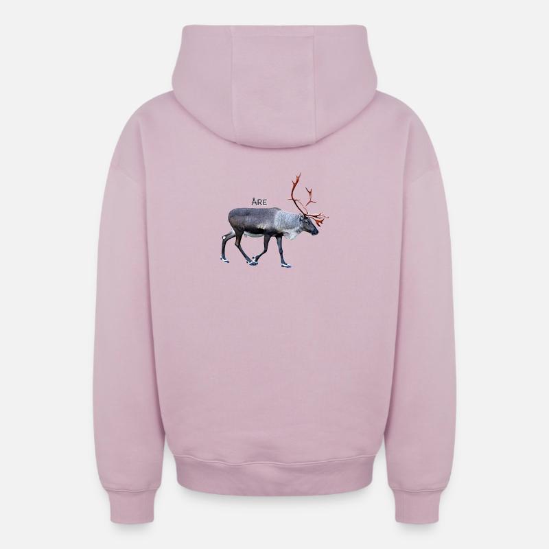 ARE - Sweat à capuche unisexe zippé oversize épais SPREAD - rose poudré