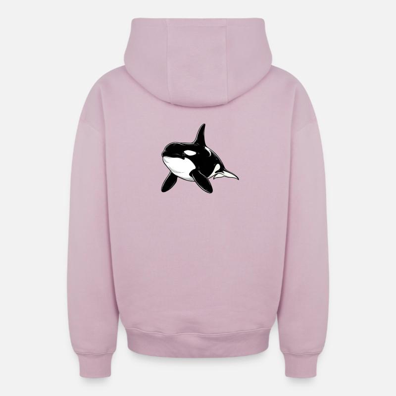 Orque - Sweat à capuche unisexe zippé oversize épais SPREAD - rose poudré