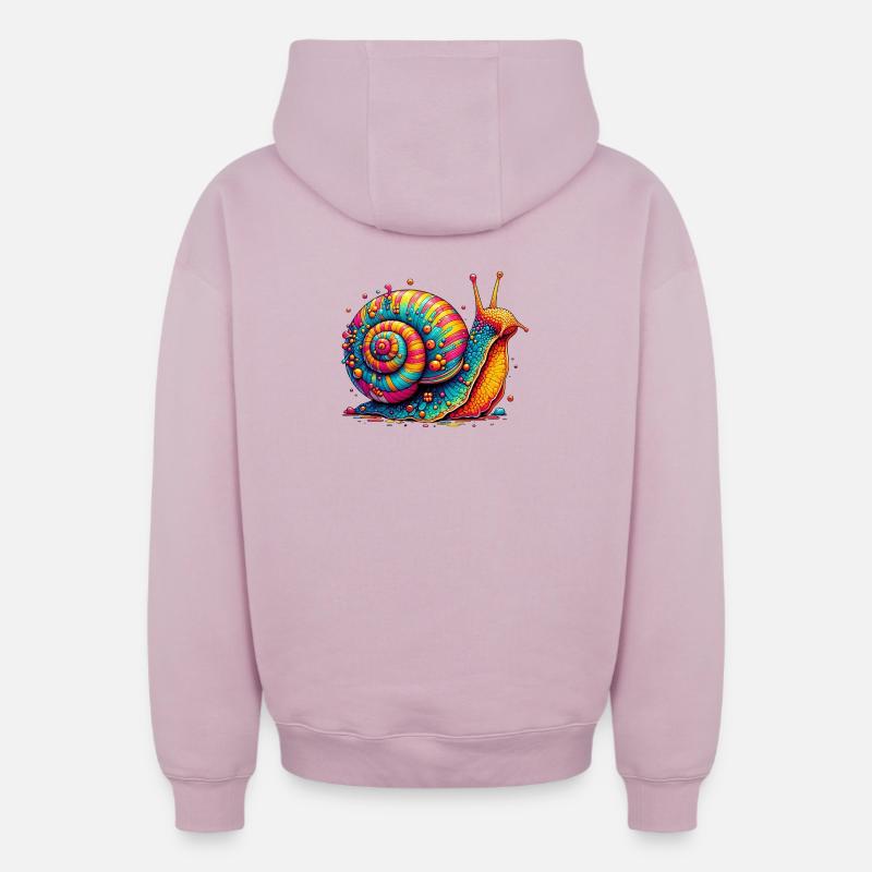 Escargot - Sweat à capuche unisexe zippé oversize épais SPREAD - rose poudré