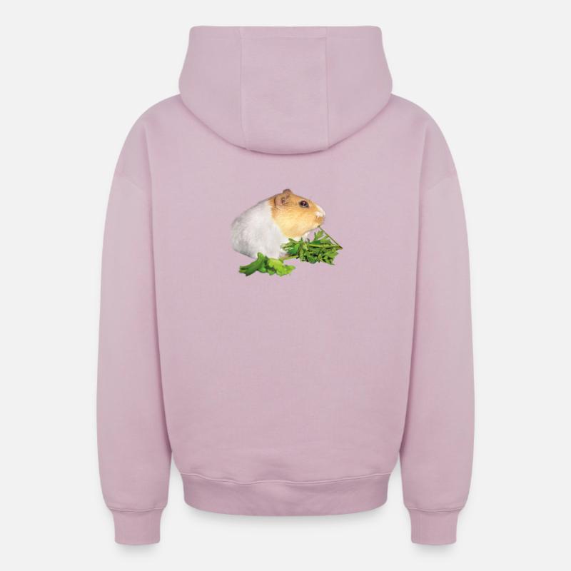 Cobaye Rossi 1 - Sweat à capuche unisexe zippé oversize épais SPREAD - rose poudré