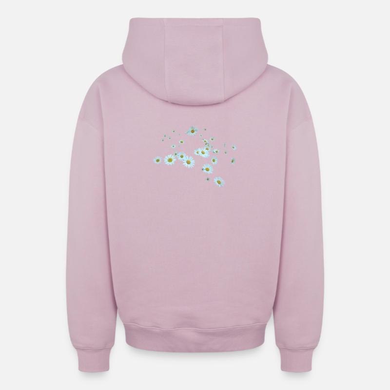marguerite - Sweat à capuche unisexe zippé oversize épais SPREAD - rose poudré
