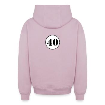 NUMMER 40 Vierzig Geburtstag Geschenk - Oversized Heavyweight Unisex Zip Hoodie - Altrosa - Hinten - AI Model Male 178 light (178cm)