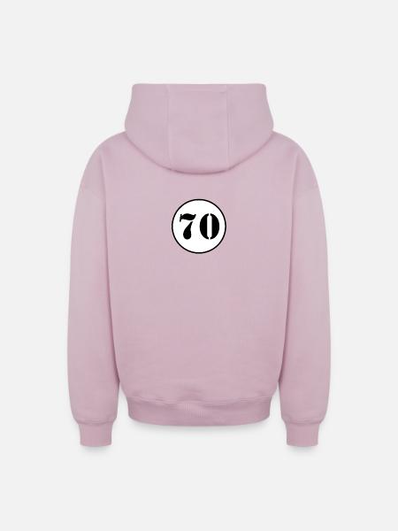 NUMBER 70 seventy birthday gift - Oversized Heavyweight Unisex Zip Hoodie - dusky pink