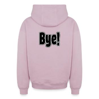 Bye!. Cheerful expression - Oversized Heavyweight Unisex Zip Hoodie - dusky pink - Back - AI Model Male 178 light (178cm)