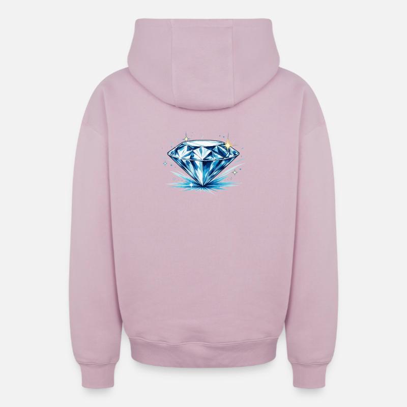 Eisblauer Diamant - Oversized Heavyweight Unisex Zip Hoodie - Altrosa