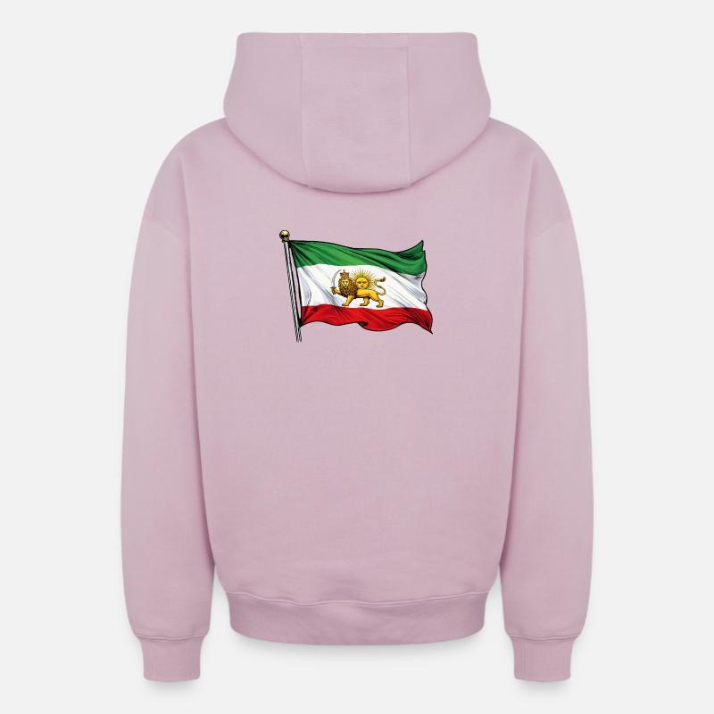Drapeau perse - Sweat à capuche unisexe zippé oversize épais SPREAD - rose poudré